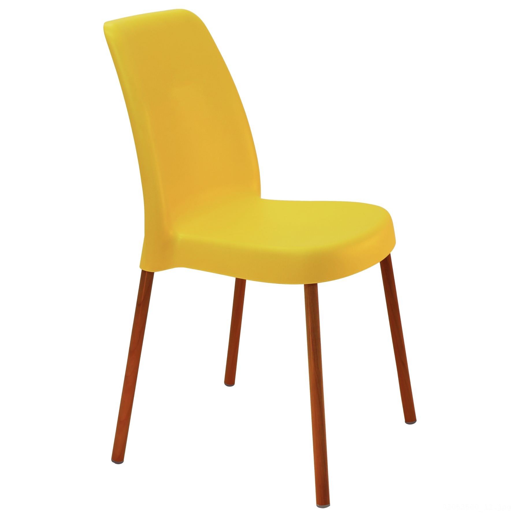 Cadeira Vanda Summa em Polipropileno Amarelo com Pernas de Alumínio Linheiro