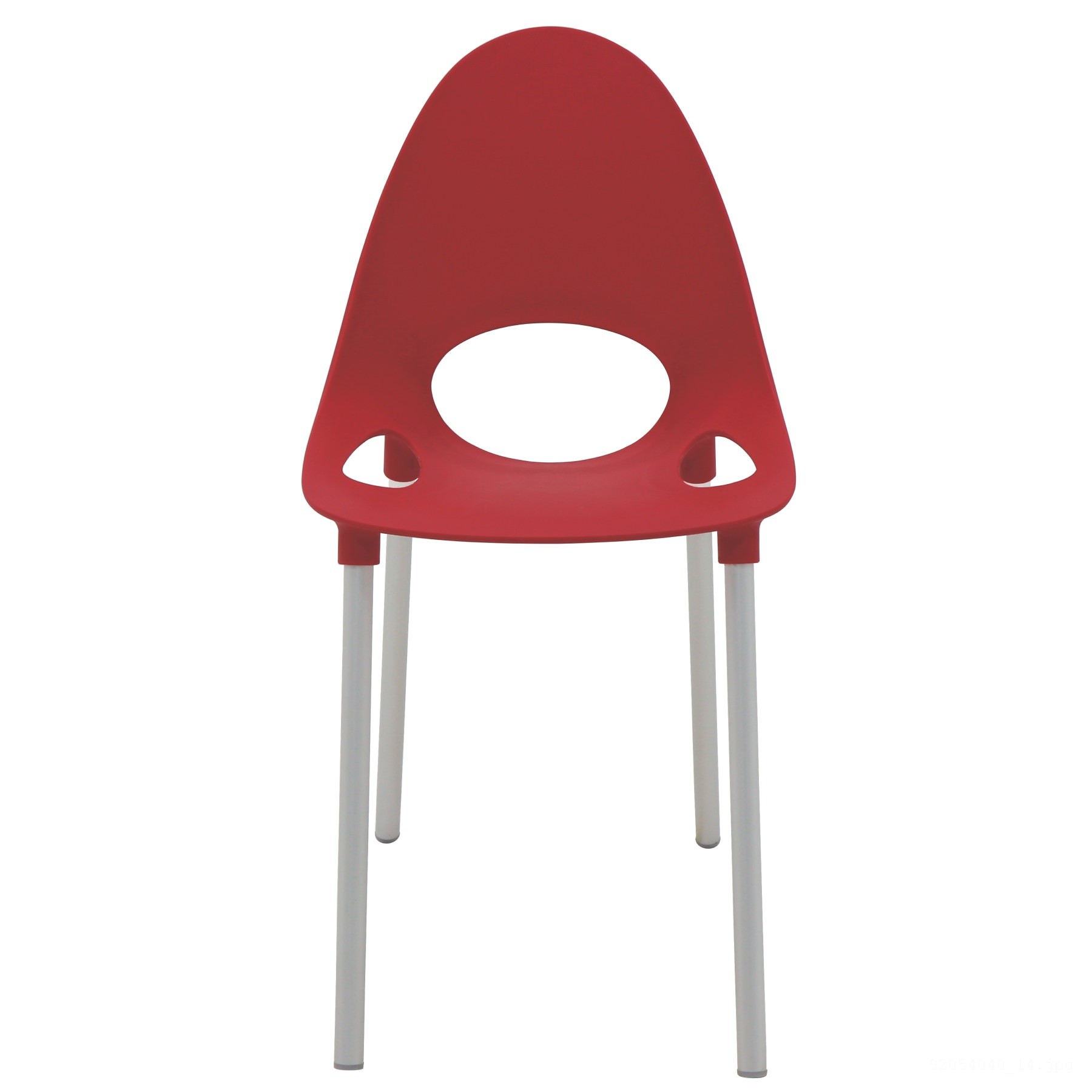 Cadeira Elisa Summa em Polipropileno Vermelho com Pernas de Alumínio Anodizado