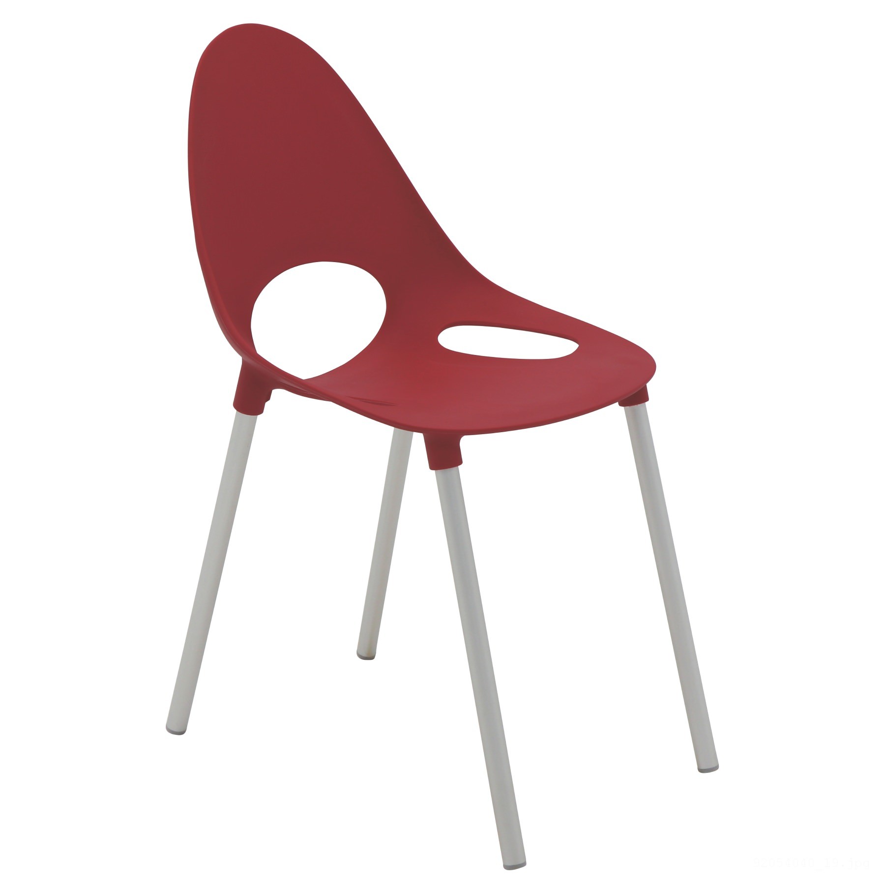 Cadeira Elisa Summa em Polipropileno Vermelho com Pernas de Alumínio Anodizado