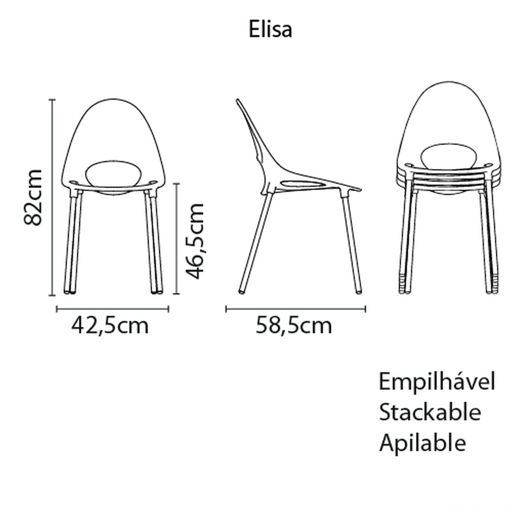 Cadeira Elisa Summa em Polipropileno Amarelo com Pernas de Alumínio Anodizado