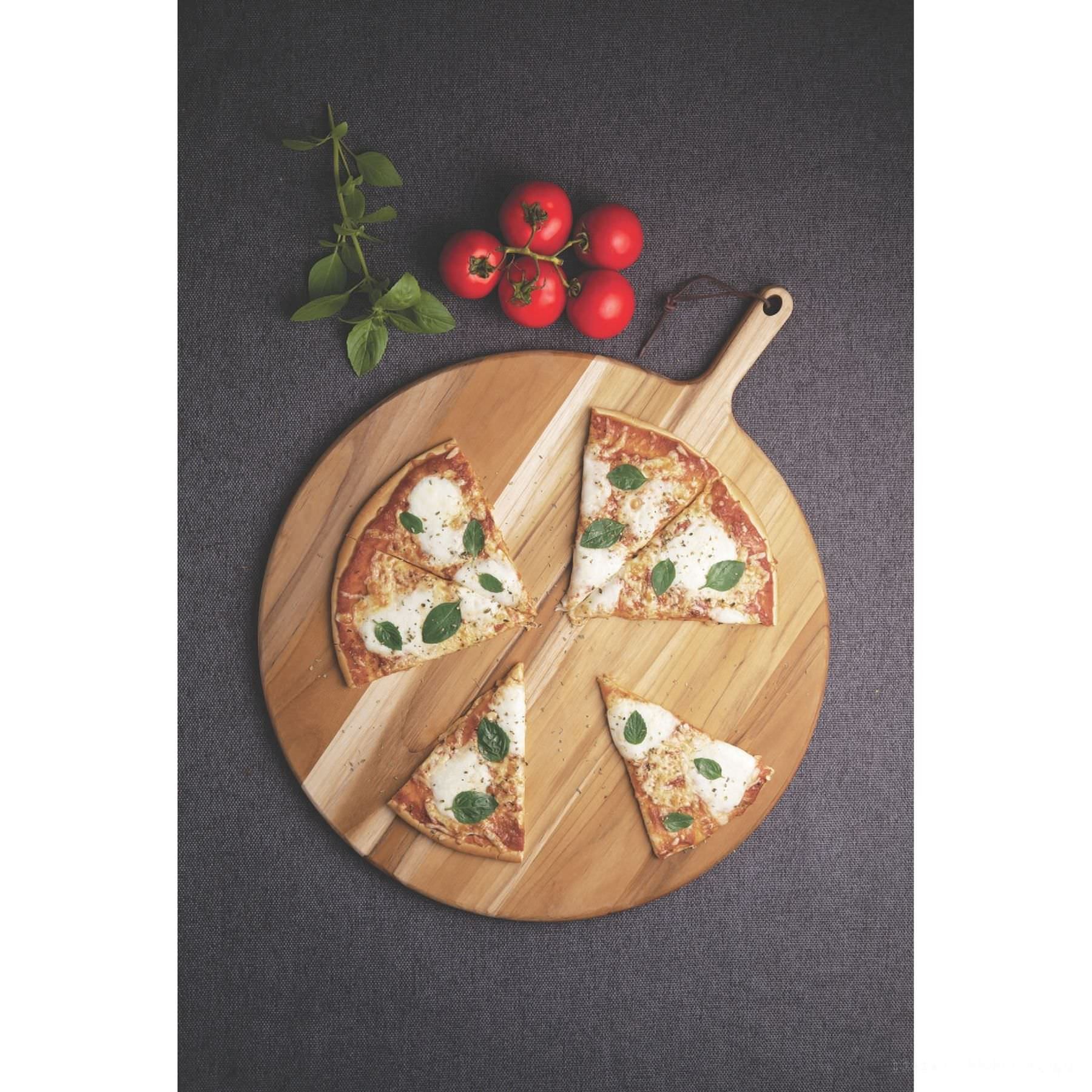 Tábua Redonda Para Pizza Provence em Madeira Teca 60 cm