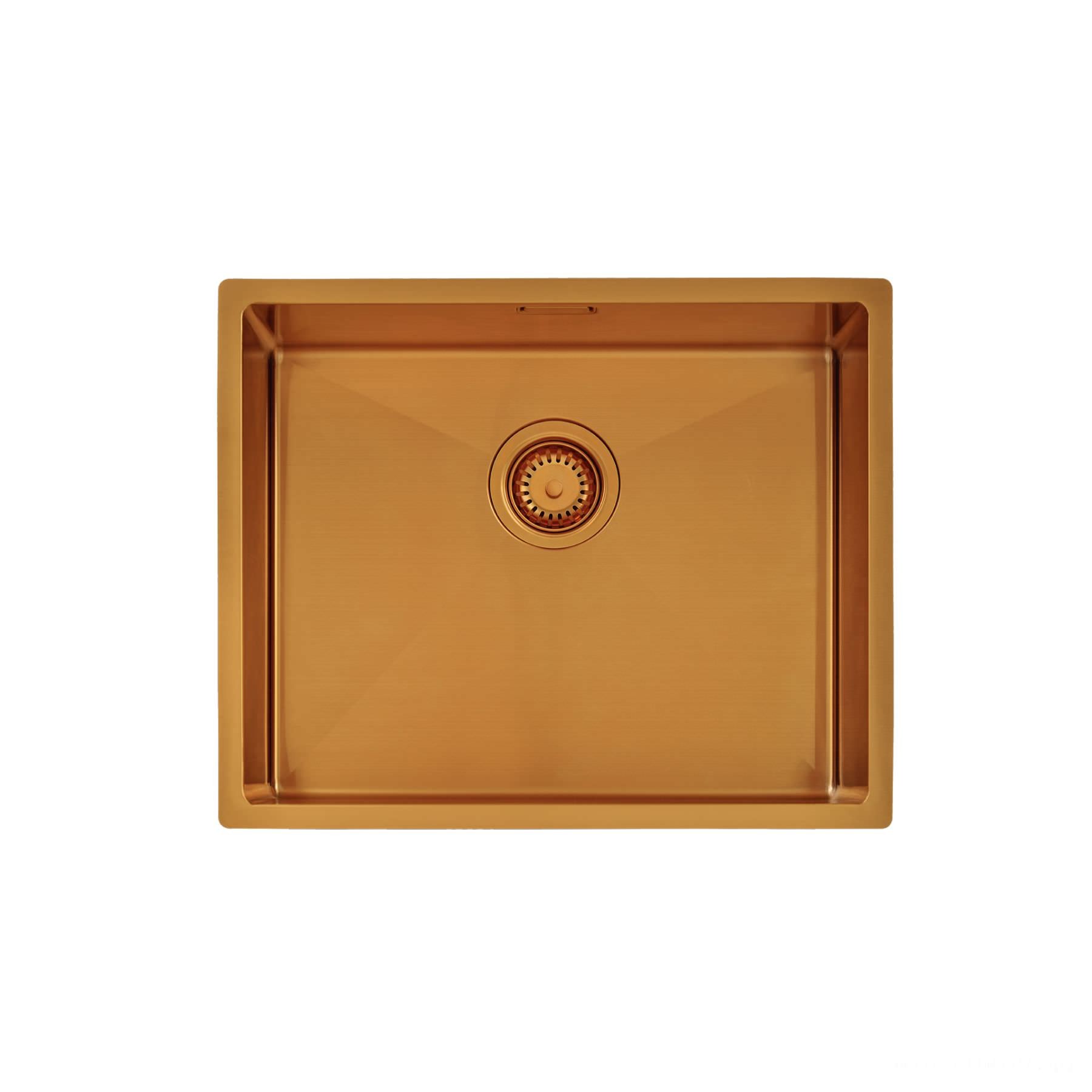 Cuba Design Collection Quadrum em Aço Inox com Revestimento PVD Gold 50x40 cm