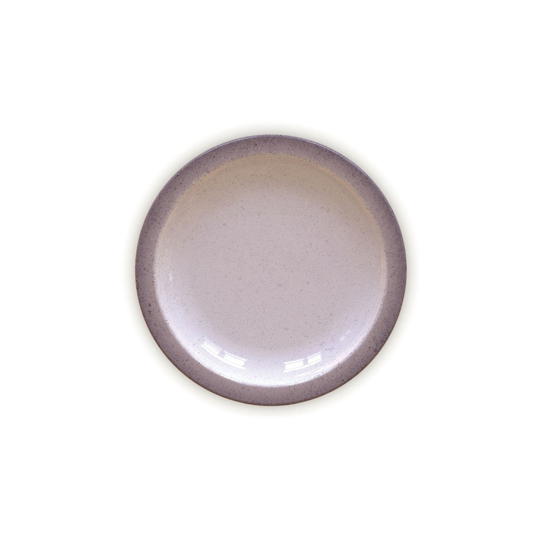 Prato Sobremesa Rústico Cinza em Porcelana Decorada 21 cm