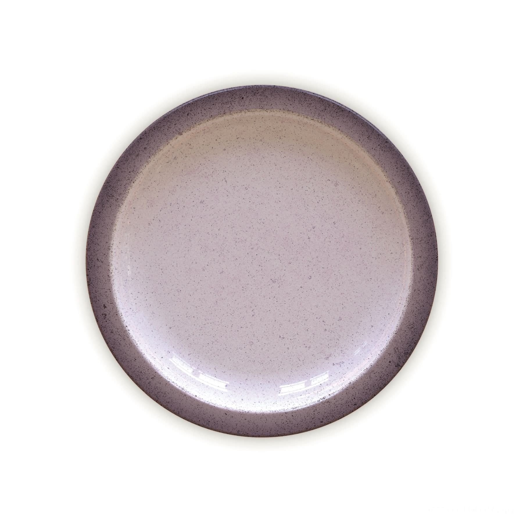 Prato Raso Rústico Cinza em Porcelana Decorada 28 cm