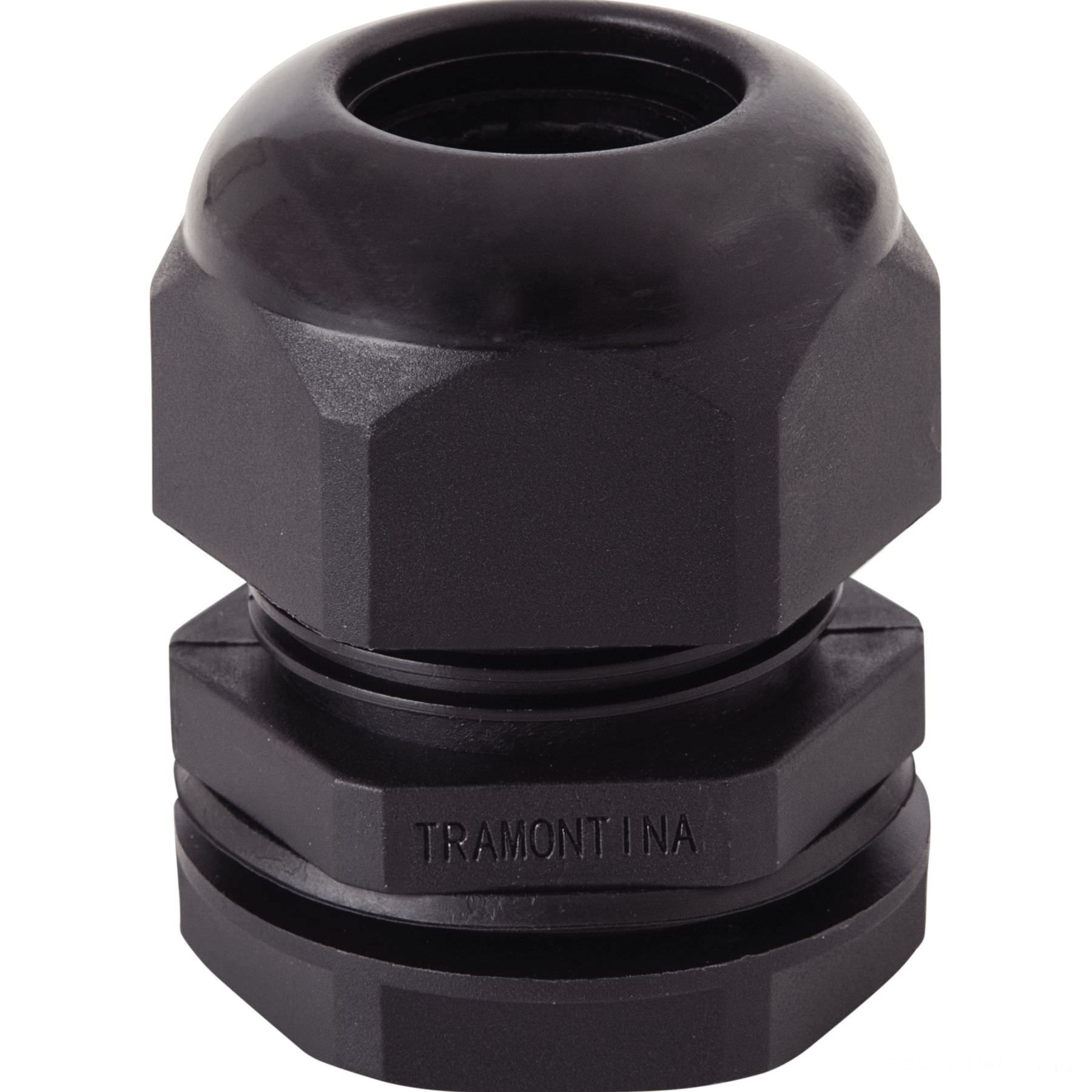 Conector prensa-cabo 1/2 polegada em termoplástico preto com bucha